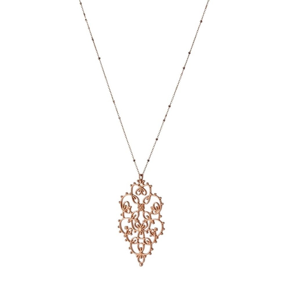 Sugarfix By Bauble Bar Rose Gold Long Pendant Adjustable Necklace